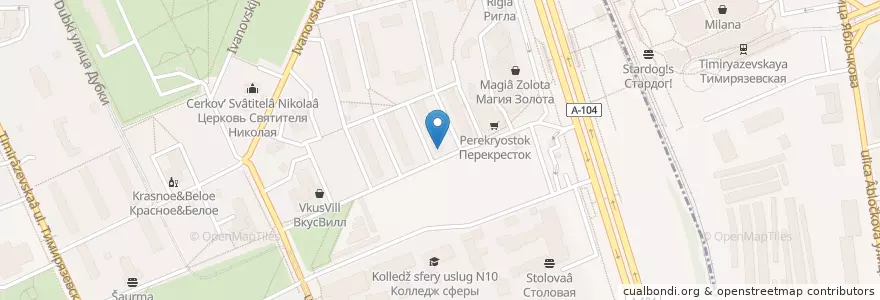 Mapa de ubicacion de Женская консультация en Russie, District Fédéral Central, Moscou, Северный Административный Округ, Тимирязевский Район.
