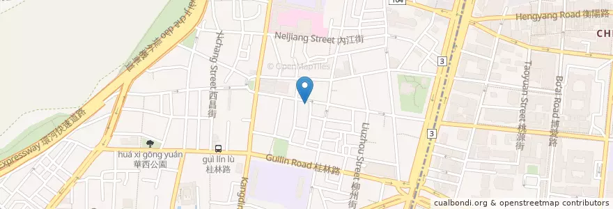 Mapa de ubicacion de 復興宮 en Taiwan, Nuova Taipei, Taipei, Distretto Di Wanhua.