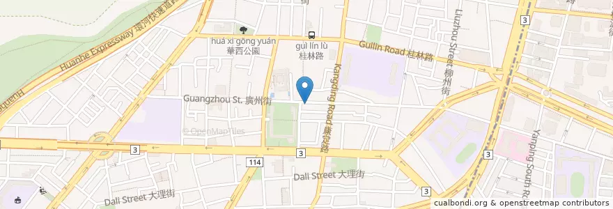 Mapa de ubicacion de 臺灣中小企業銀行 en Taiwan, Nuova Taipei, Taipei, Distretto Di Wanhua.