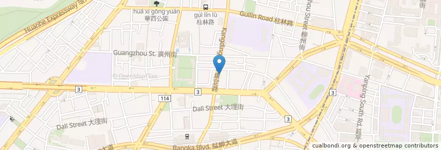 Mapa de ubicacion de 臺灣新光商業銀行 en 臺灣, 新北市, 臺北市, 萬華區.