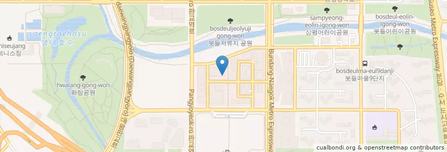 Mapa de ubicacion de 무명식당(2층) en 대한민국, 경기도, 분당구.