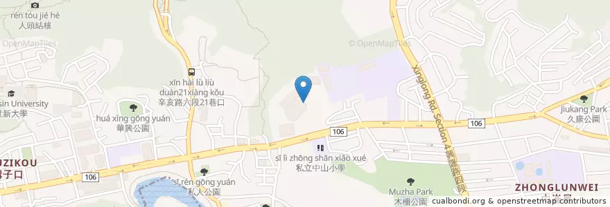 Mapa de ubicacion de 永建國小地下停車場 en Taiwan, Nuova Taipei, Taipei, 文山區.