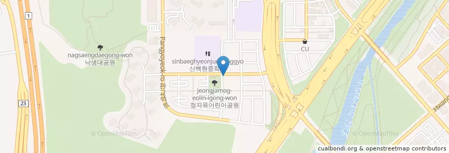 Mapa de ubicacion de 힐링힐스동물병원 en Corée Du Sud, Gyeonggi, 분당구.