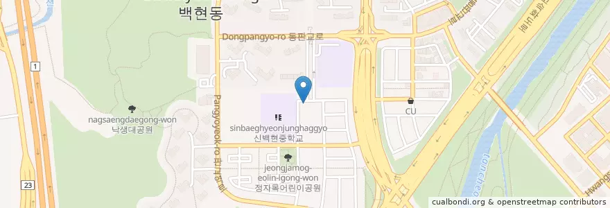 Mapa de ubicacion de 레시쉬브라운 en Республика Корея, Кёнгидо, 분당구.