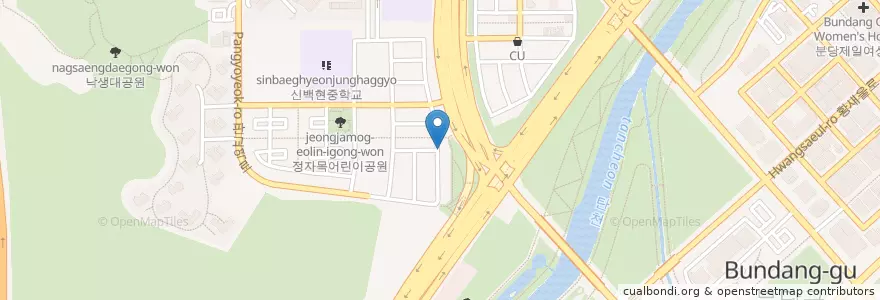 Mapa de ubicacion de 파스쿠치 en Corée Du Sud, Gyeonggi, 분당구.