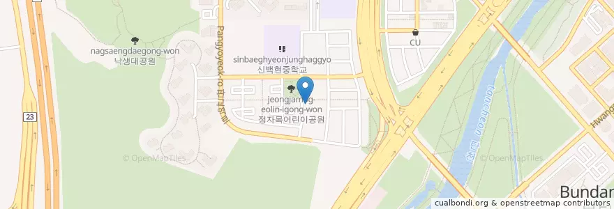 Mapa de ubicacion de vehebox en Corée Du Sud, Gyeonggi, 분당구.