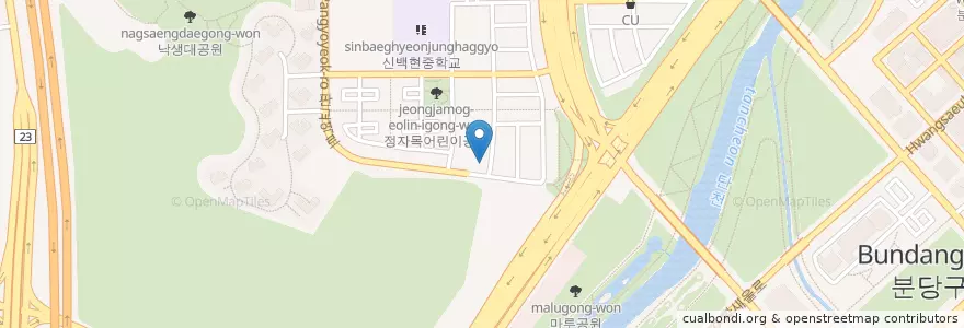 Mapa de ubicacion de LAZY MINT en کره جنوبی, گیونگی-دو, 분당구.