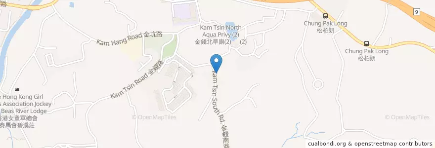 Mapa de ubicacion de 金錢(南)公廁 Kam Tsin (South) Public Toilet en Chine, Hong Kong, Guangdong, Nouveaux Territoires, 北區 North District.