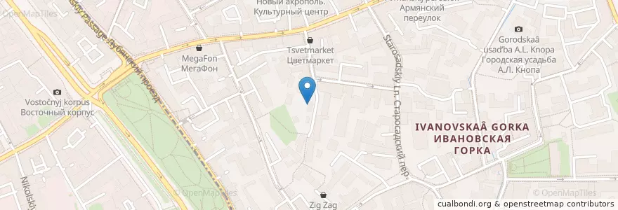Mapa de ubicacion de Полковнику никто не пишет en Rusia, Distrito Federal Central, Москва, Distrito Administrativo Central.