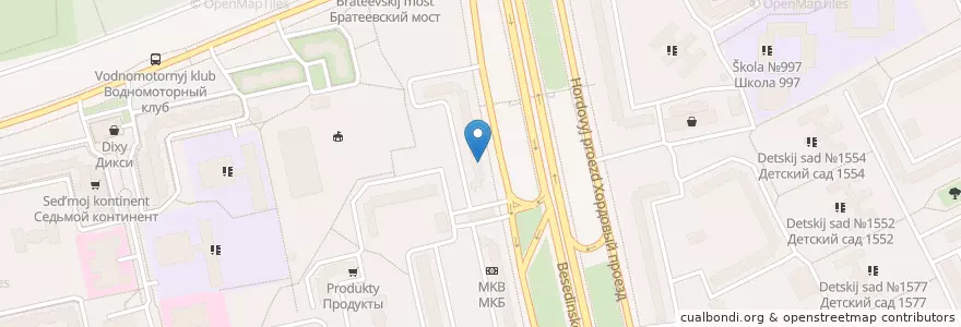 Mapa de ubicacion de Медадент en Rusland, Centraal Federaal District, Moskou, Южный Административный Округ, Район Братеево.