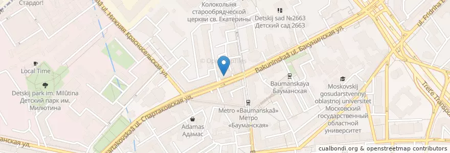 Mapa de ubicacion de Cozy Lounge en Россия, Центральный Федеральный Округ, Москва, Центральный Административный Округ, Басманный Район.