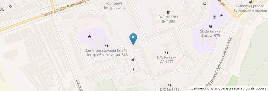 Mapa de ubicacion de Орхан en Rússia, Distrito Federal Central, Москва, Южный Административный Округ, Район Орехово-Борисово Южное.
