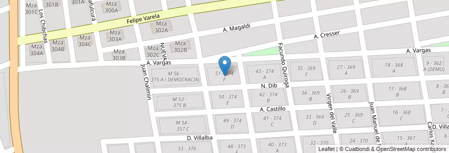 Mapa de ubicacion de 51 - 374 F en Arjantin, Salta, Capital, Municipio De Salta, Salta.