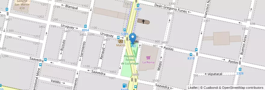 Mapa de ubicacion de 51 - Plazoleta Toribio de Luzuriaga en アルゼンチン, サンタフェ州, Departamento Rosario, Municipio De Rosario, ロサリオ.