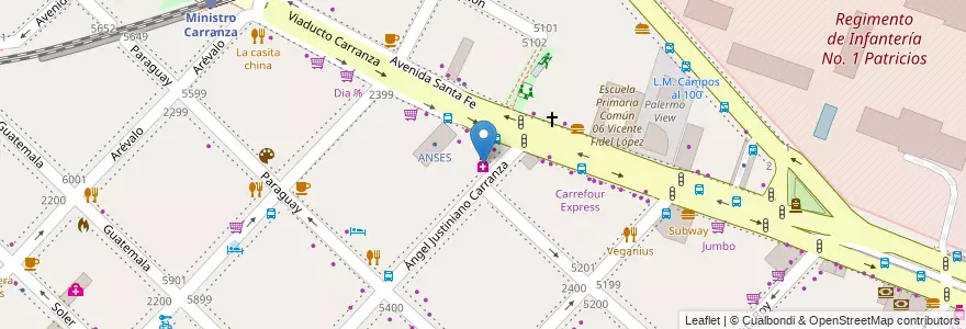 Mapa de ubicacion de 5100, Palermo en Argentinien, Ciudad Autónoma De Buenos Aires, Buenos Aires, Comuna 14.