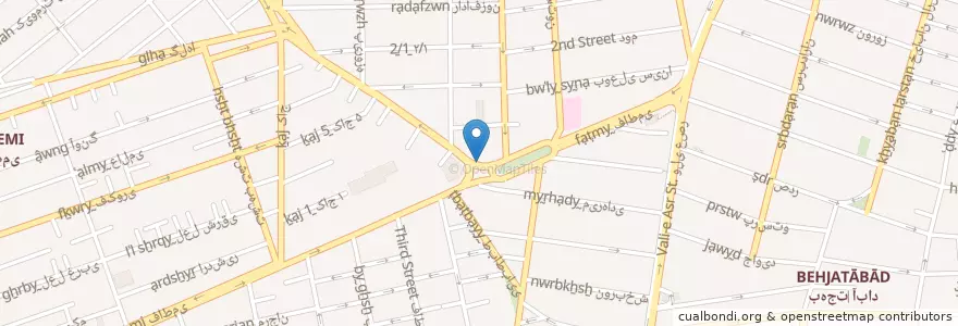 Mapa de ubicacion de بانک ایران زمین en Irán, Teherán, شهرستان تهران, Teherán, بخش مرکزی شهرستان تهران.
