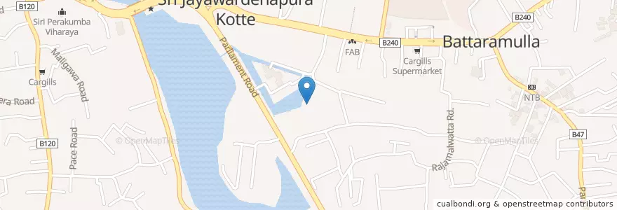 Mapa de ubicacion de Hela Bojun Hala en Sri Lanka, බස්නාහිර පළාත, කොළඹ දිස්ත්‍රික්කය.