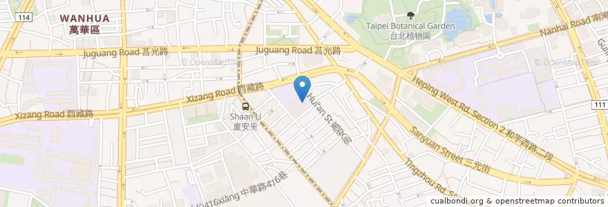 Mapa de ubicacion de 忠義國小附設幼稚園 en Tayvan, 新北市, Taipei, 萬華區, 中正區.