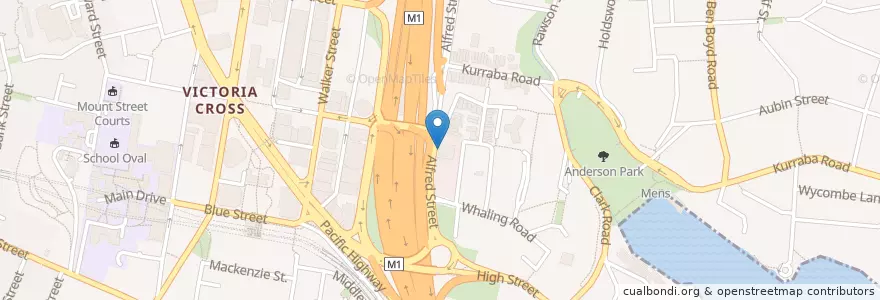 Mapa de ubicacion de jb cafe en 오스트레일리아, New South Wales, North Sydney Council, 시드니.