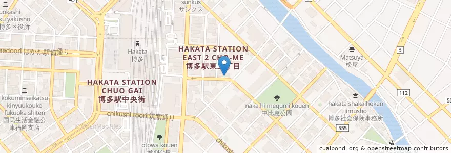 Mapa de ubicacion de 酒処あかり en Giappone, Prefettura Di Fukuoka, 福岡市, 博多区.