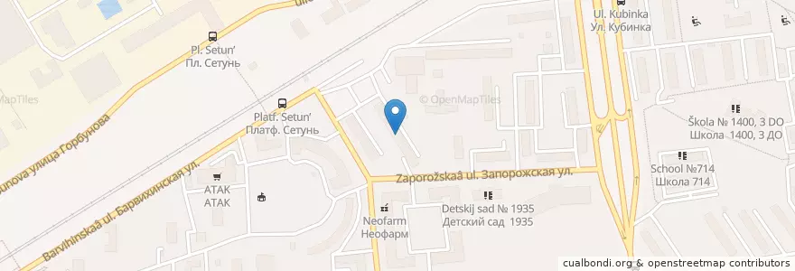 Mapa de ubicacion de Поликлиника №168 en Россия, Центральный Федеральный Округ, Москва, Западный Административный Округ, Можайский Район.