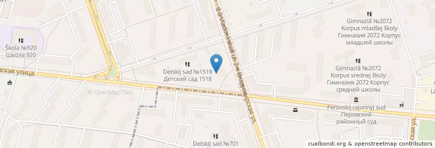 Mapa de ubicacion de Доминос en Rússia, Distrito Federal Central, Москва, Восточный Административный Округ, Район Новогиреево.