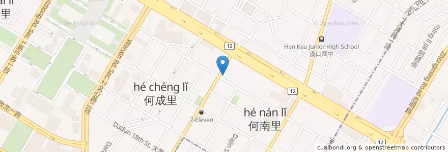 Mapa de ubicacion de 筆堆異國餐廳 en 타이완, 타이중 시.
