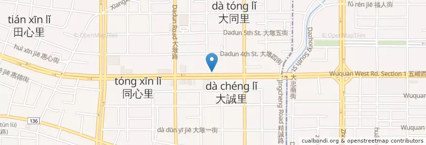 Mapa de ubicacion de 肯德基 en Taïwan, Taichung, 南屯區.