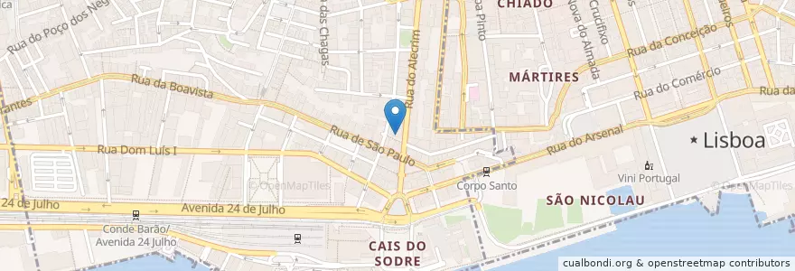Mapa de ubicacion de Meson Andaluz en ポルトガル, Área Metropolitana De Lisboa, Lisboa, Grande Lisboa, リスボン, Misericórdia.