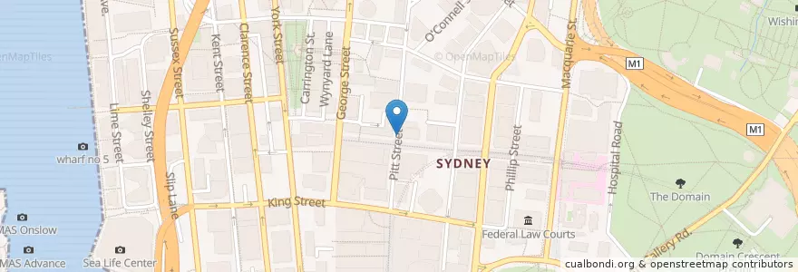 Mapa de ubicacion de Martin Place, Pitt Street en Australië, Nieuw-Zuid-Wales, Council Of The City Of Sydney, Sydney.