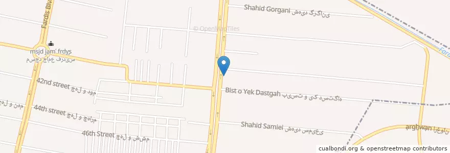 Mapa de ubicacion de فروشگاه رفاه en İran, Elburz Eyaleti, شهرستان فردیس, بخش مرکزی فردیس, فردیس.
