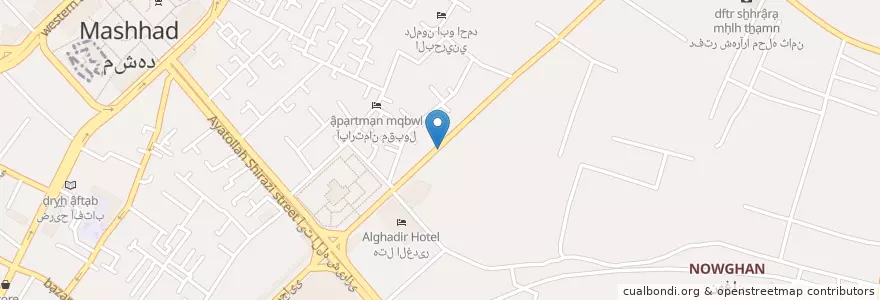 Mapa de ubicacion de رستورانت لیالی لبنان en 이란, استان خراسان رضوی, شهرستان مشهد, مشهد, بخش مرکزی شهرستان مشهد.