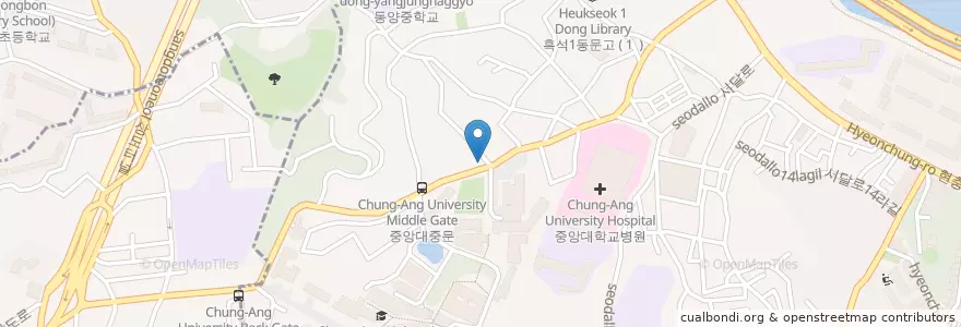 Mapa de ubicacion de 스타벅스 en کره جنوبی, سئول, 동작구, 흑석동.