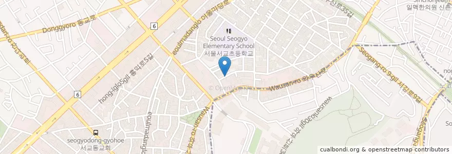 Mapa de ubicacion de 지로우 라멘 en Corea Del Sur, Seúl, 마포구, 서교동.