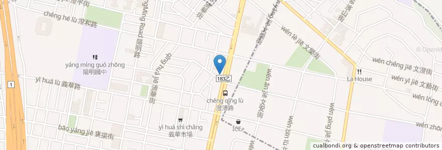 Mapa de ubicacion de 台新國際商業銀行 en 타이완, 가오슝시, 싼민구.