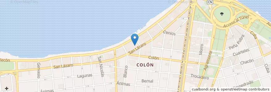 Mapa de ubicacion de La Gitana en کوبا, La Habana, Centro Habana.