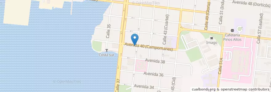 Mapa de ubicacion de Cafeteria El Placer en Kuba, Cienfuegos, Cienfuegos, Ciudad De Cienfuegos.