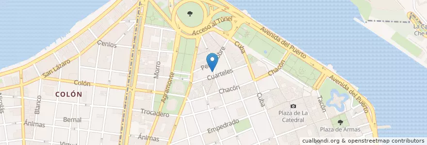 Mapa de ubicacion de Estudio en Cuba, La Habana, La Habana Vieja.