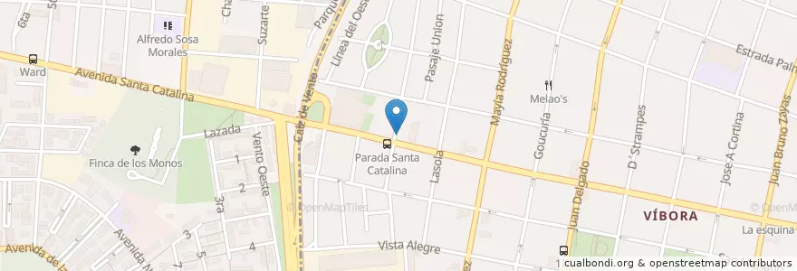 Mapa de ubicacion de Santa Catalina y Goss en 쿠바, La Habana, Cerro, Diez De Octubre.