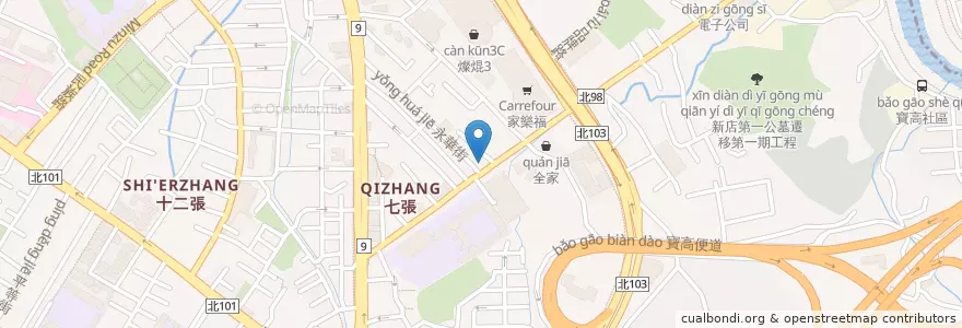 Mapa de ubicacion de 德豐食堂 en Taïwan, Nouveau Taipei, Xindian.