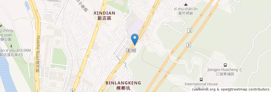 Mapa de ubicacion de 新店陶匠之家基督中心 en تايوان, تايبيه الجديدة, 新店區.