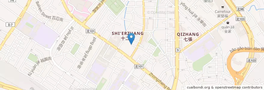 Mapa de ubicacion de 新店仁愛市場 en 臺灣, 新北市, 新店區.