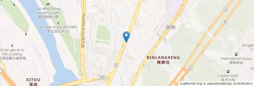 Mapa de ubicacion de 最便宜原汁牛肉麵 en Taiwán, Nuevo Taipéi, 新店區.