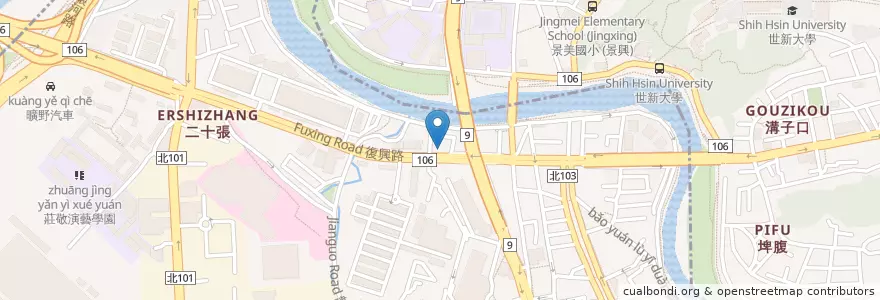 Mapa de ubicacion de 新店復興郵局 en Taiwan, 新北市, 新店區.