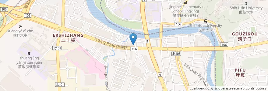 Mapa de ubicacion de 復興精緻早午餐 en 타이완, 신베이 시, 신뎬 구.