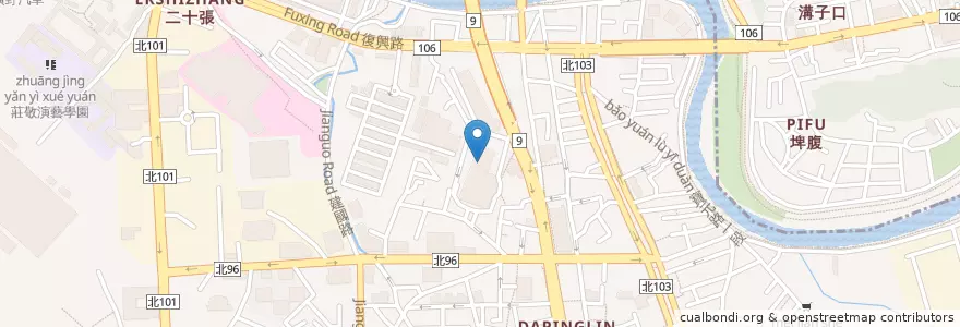 Mapa de ubicacion de 台北矽谷停車場 en Taiwan, 新北市, 新店區.