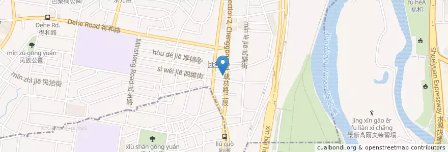 Mapa de ubicacion de 老薑汕頭麵 en 타이완, 신베이 시.