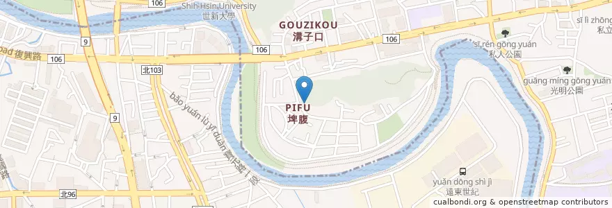 Mapa de ubicacion de 永興廟 en تايوان, تايبيه الجديدة, تايبيه, 文山區, 新店區.