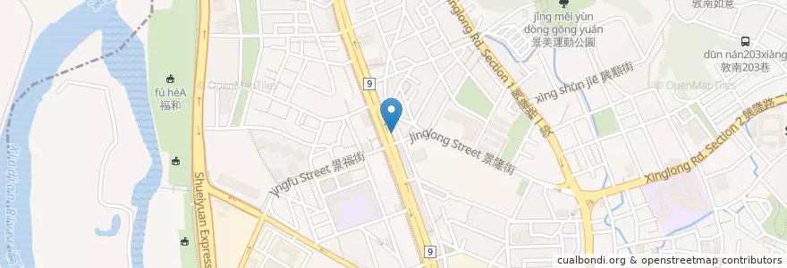 Mapa de ubicacion de 呷尚飽 en تايوان, تايبيه الجديدة, تايبيه, 文山區.