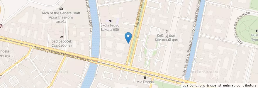 Mapa de ubicacion de Ирида+ en Rusland, Северо-Западный Федеральный Округ, Oblast Leningrad, Sint-Petersburg, Центральный Район, Дворцовый Округ.